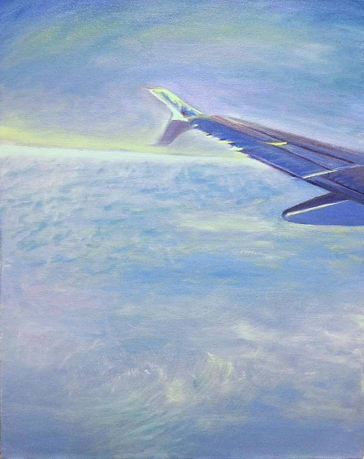 Painting of airplane wing