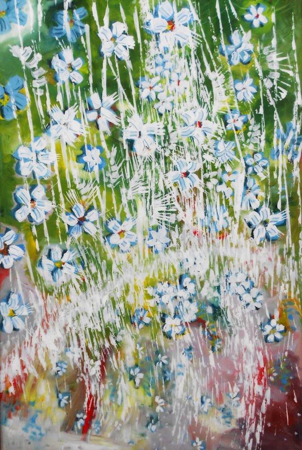 Helen Tueffel Reverse Painted Flowers